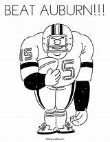 Coloring Auburn Beat Football Player Built California Usa sketch template