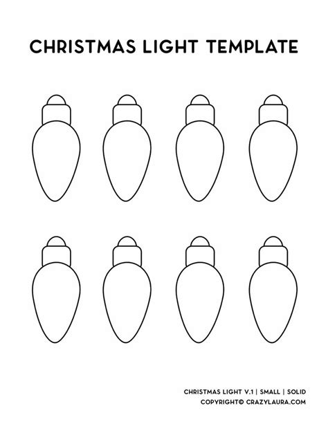 christmas light bulb template stencils   light bulb