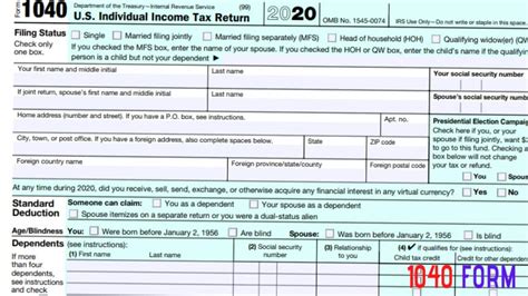 2020 2021 Form 1040 Individual Income Tax Return 1040 Form