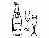 Champagne Bottle Drawing Coloring Getdrawings sketch template