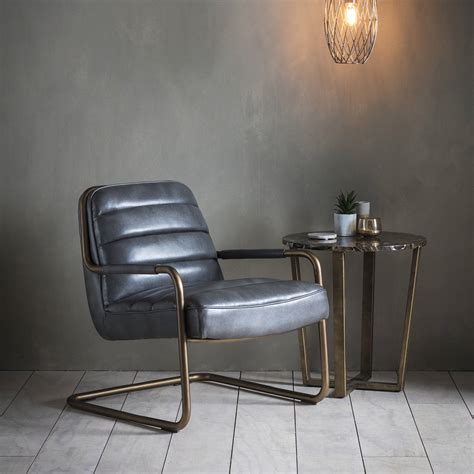 black leather lounge chair   forest  notonthehighstreetcom