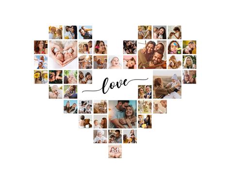 heart family photo collage love collage family photo etsy