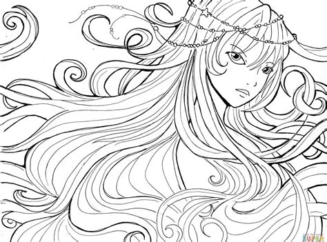 manga girl coloring pages  getdrawings