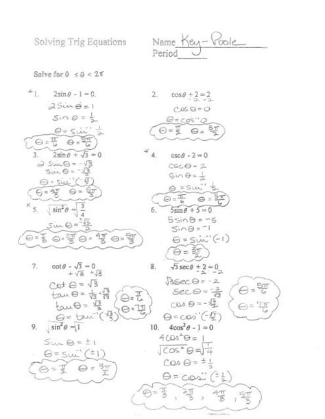solving trig equations worksheet answers tessshebaylo