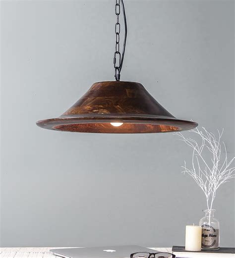 buy brown wood single hanging lights  fabuliv     fabuliv pepperfry