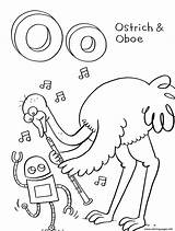 Ostrich Coloring Pages Alphabet Printable Kids Oboe Color Bestcoloringpagesforkids Print Animal Ostriches sketch template