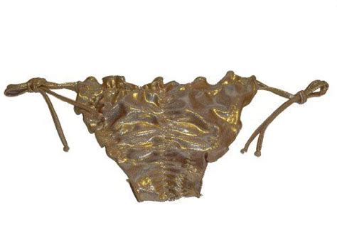 Ritchie Swimwear Gold Metallic Scrunch Bikini Bottom