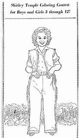 Shirley Temple Coloring Contest 1958 Dolls Paper sketch template