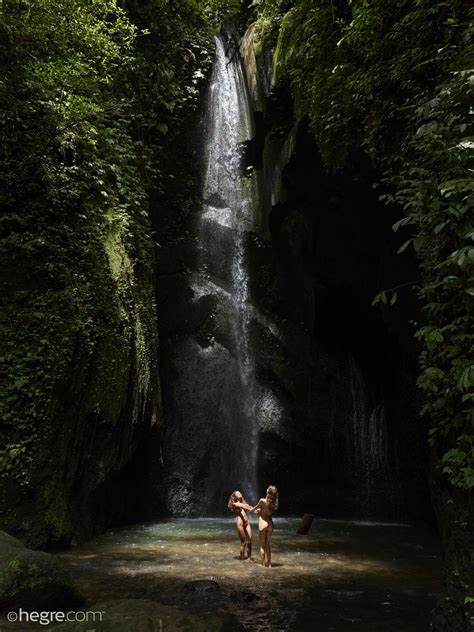 putri and clover in bali waterfall by hegre art erotic beauties