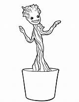 Groot Coloring Pages Galaxy Guardians Little Baby Color Marvel Colouring Hellokids Kids Christmas Printable Print Grood Disney Superhero Nightmare Before sketch template