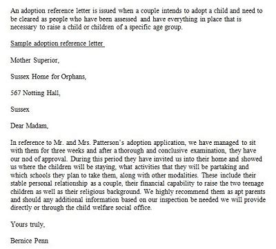 adoption reference letter templates template republic