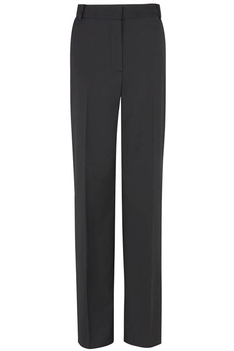 womens kookai black herringbone pleat front wide legged smart trousers size   ebay