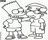 Simpson Bart Coloring Milhouse Pages Simpsons Friends sketch template