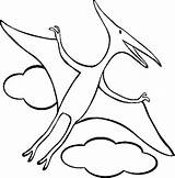 Pterodactyl Dinosaur Drawing Coloring Pages Colouring Drawings Simple Flying Easy Kids Line Dinosaurs Cliparts Clipart Printable Cartoon Color Print Beginners sketch template
