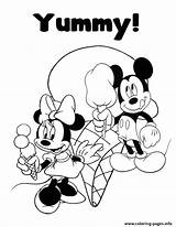 Coloring Ice Cream Mickey Minnie Disney Pages Yummy Mouse Printable Color Popular sketch template