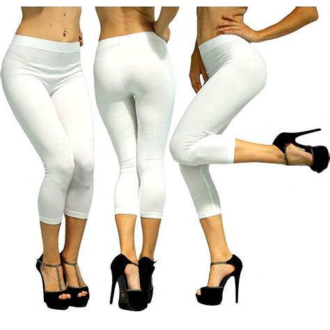 alltopbargains women capri leggings seamless  size stretch spandex yoga pants opaque