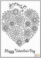 Coloring Pages Happy Valentines Valentine Cards Card Printable Adult Supercoloring Heart Sheets sketch template