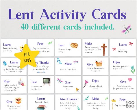 lent activity cards lenten activities  children stay etsy uk