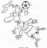 Soccer Hitting Toonaday Vecto sketch template