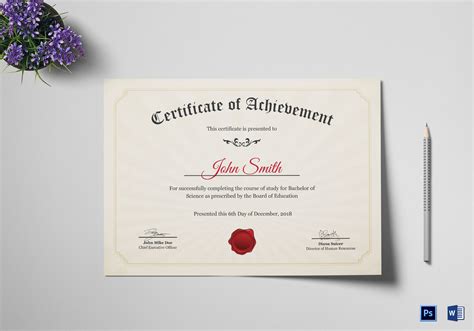 graduation degree certificate design template  psd word