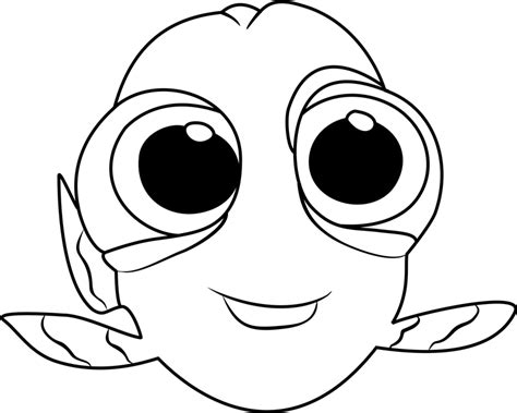 baby dory smiling coloring page  printable coloring pages  kids