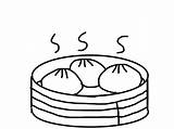 Dim Sum Steamed Dumpling sketch template