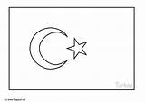 Turkey Flag Coloring Pages Kids Search Edupics sketch template