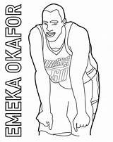 Coloring Nba Pages Printable Okafor Emeka Basketball sketch template