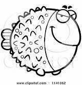 Blowfish Clipart Cartoon Sly Coloring Thoman Cory Outlined Vector 2021 sketch template