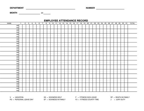 printable  employee attendance calendar  engermallegni