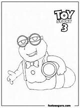 Coloring Pages Toy Story Bookworm Worm Childrens Cartoon Kids Printable Print sketch template