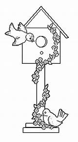 Coloring Birdhouse Bird House Library Clipart Illustration Popular sketch template