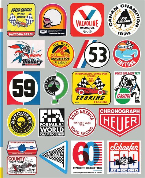 classic  fast stickers retro logos racing stickers vintage logo