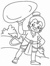 Hanuman Coloring Bal Getcolorings sketch template