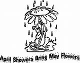 April Showers Coloring Flowers Pages May Bring Wecoloringpage sketch template
