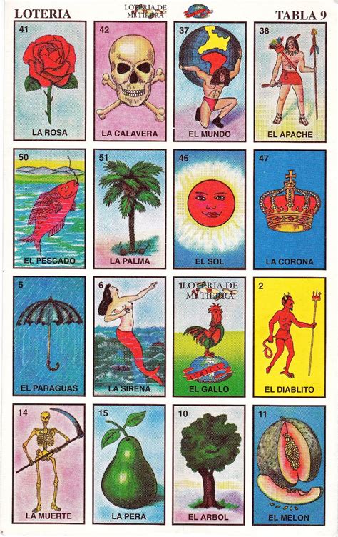 mexican loteria cards the complete set of 10 tablas etsy