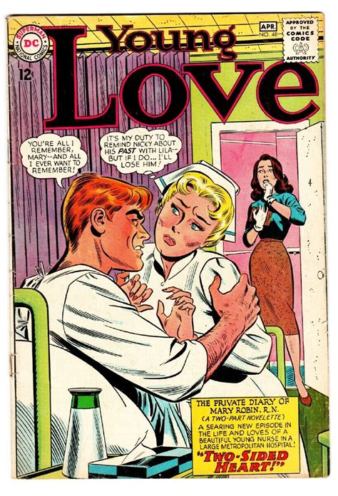 young love  comic book nurse romance great cover dc romance comic