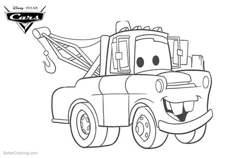 coloring pages  cars pixar tow mater  printable coloring pages