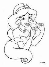 Jasmine Disney Princess Coloring Pages Printable Long Hair sketch template