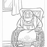 Coco Colorear Mama Pixar Kleurplaat Colouring Lineart Grandma Coloriages 1070 sketch template