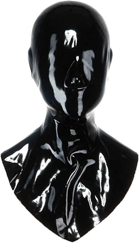exlatex latex hood unisex rubber mask hangman s mask with nose open