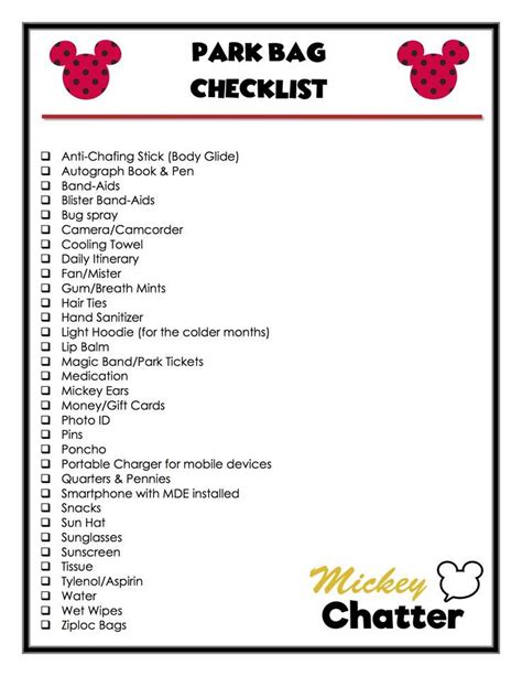pin  disney planning packing lists  tips