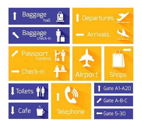 Airport Business Navigation Infographic Design Elements