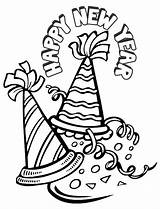 Coloring Pages Hat Happy Year Popular Printable Years sketch template