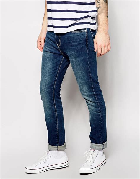 levis levis jeans  skinny fit blue canyon stretch mid wash  asos