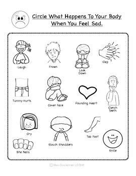 social emotional worksheets set  identifying feelings emotions