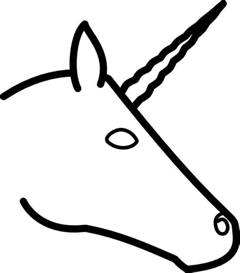 unicorn head profile clip art  vector  open office drawing svg