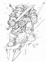 Dwarf Dunbar Warcraft Dwarven Bleistift Skizzen Zwerg Dnd Bisley sketch template