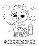 Coloring Fireman Firefighter Rvappstudios Profession Firefighters Pilot sketch template