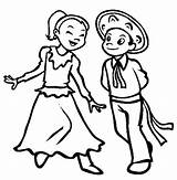 Mexican Coloring Pages Dancing Couple Dress Girl Dancer Drawing Sheet Color Template Getdrawings sketch template